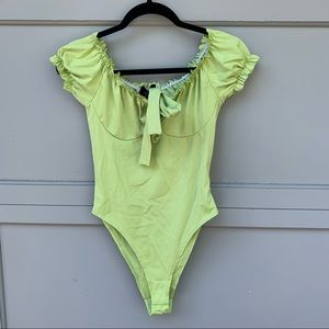 Green Ruffled Top Body Suit